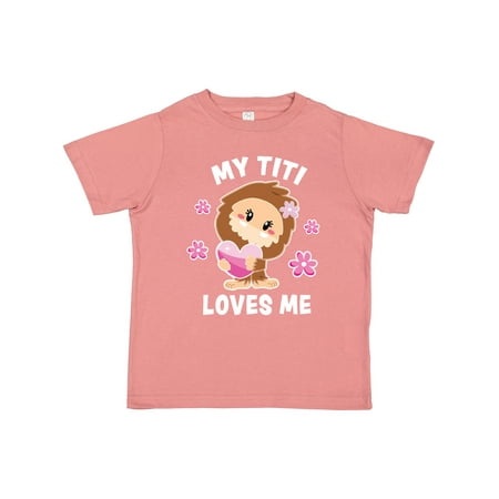 

Inktastic My Titi Loves Me with Bigfoot Gift Toddler Toddler Girl T-Shirt