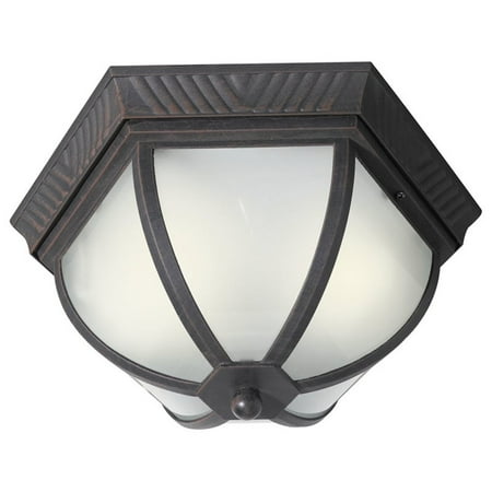 

Woodbridge Lighting Glenwood 2-Light Aluminum Flush-Mount Light in Rust Black