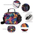 thumbnail image 3 of FORMRS Student Lunch Bag Insulated Reusable Cooler Box with Zipper Pockets, Colorful Art Leaves Pattern, 3 of 9