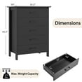 thumbnail image 3 of Costway Commode Moderne à 5 Tiroirs, Armoire de Rangement avec Poignées en Métal, Noir, 3 of 10