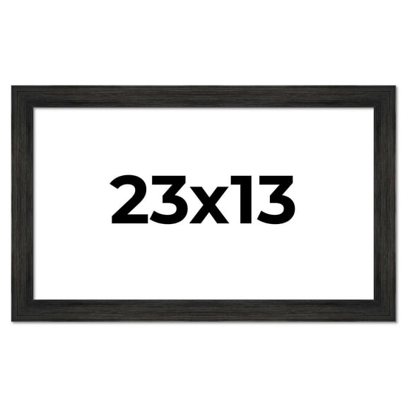 23x13 Frame Black Rustic Barnwood Solid Wood Picture Frame | 1.5 Inch Moulding Width | Includes UV