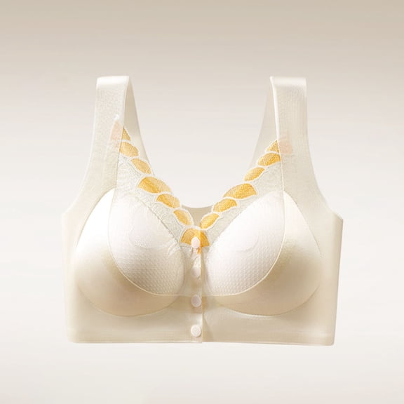 Gamivast Front Closure Bras for Women Lace Comfortable Supportive Wireless Bras Seamless Soft Adjustable Strap Everyday Full Coverage Bralette
