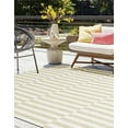 thumbnail image 6 of Unique Loom Outdoor Striped Collection Area Rug - Striped (5' 1" Square Green/Ivory), 6 of 6