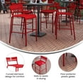 thumbnail image 6 of BizChair Commercial Grade Red Metal Indoor-Outdoor Bar Height Stool with 2 Slats, 6 of 12