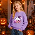 thumbnail image 5 of Likimi Toddler Child Girls Halloween Sweatshirts Hallowmas Ghost Print Crew Neck Sweatshirt For Girls Long Sleeve Autumn Winter Fashion Pullover Size 12-24 Months, 5 of 6