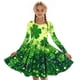 thumbnail image 3 of Vestidos de Manga Larga de las Niñas Tamaño 7-8 Elástico una Línea Twirly Patinador Cuello Redondo Vestido de Recital de la Escuela para Otoño Invierno, 3 of 6