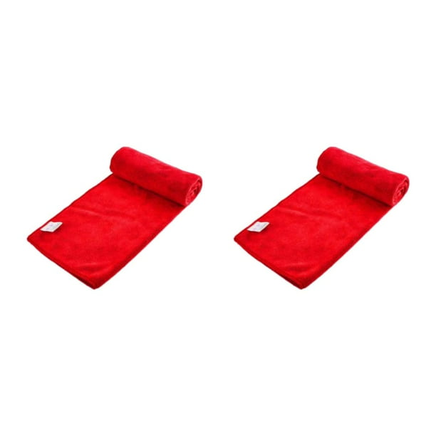 Inteprter Toalla de baño de engrosamiento y ampliación para máxima absorción fibra delicada y agradable a la piel rojo 60*160cm 2piezas