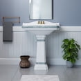 thumbnail image 2 of Renovators Supply India Reserve 22 7/8" Pedestal Bathroom Sink Wall Mount White with Overflow, 2 of 10