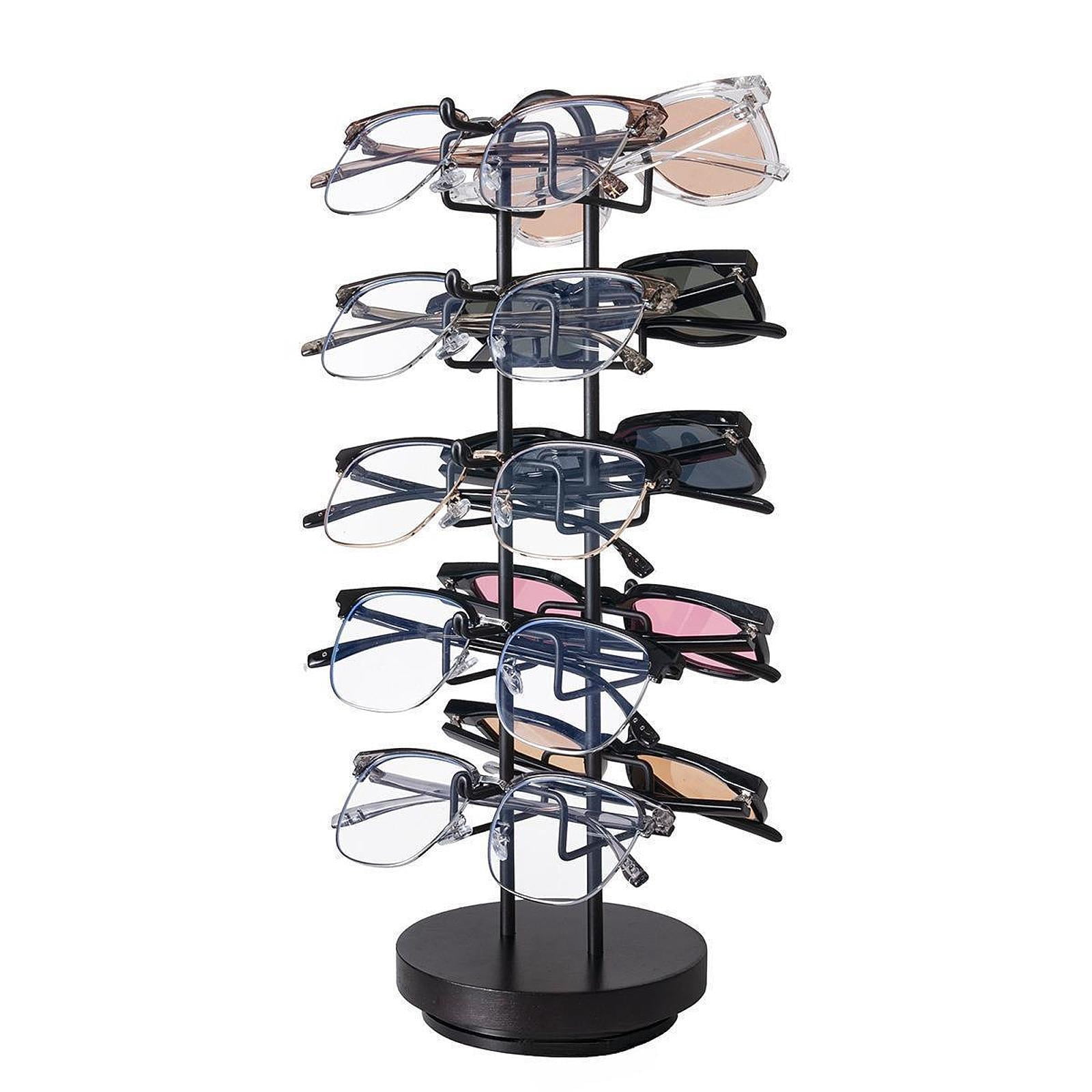 Stgfyxgs 5 Tier Sunglasses Organizer Jewelry Eyewear Display Sunglasses Holder Stand Home Decor Office Gifts for Women Sunglasses Rack Black