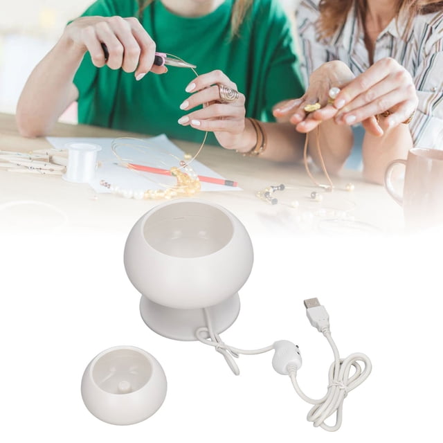 Perles Électriques, Kit de Bol de Perles Réglable Bidirectionnelment avec 3 Grands Bols Courbés, Machine à Perles pour Faire des Perles de Taille DIY Bracelets