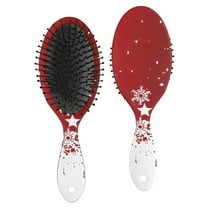 Red Christmas Snowflake Pattern Hair Brush,Girls Detangling Hair Brush,Glide Through Tangles with Ease for Wet & Dry Hair,8.8"X2.8"