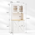 thumbnail image 4 of 71" Tall Farmhouse Pantry Cabinet,Freestanding Coffee Bar Hutch with Adjustable Shelves and 3 Drawers for Living Room,Dining Room,White, 4 of 6