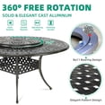 thumbnail image 3 of VIVIJASON 9-Piece Patio Furniture Dining Set, Rust-Free Cast Aluminum Outdoor Conversation Set, Include 8 Swivel Dining Chairs & 61" Round Dining Table with 31" Lazy Susan, Umbrella Hole, Khaki, 3 of 7