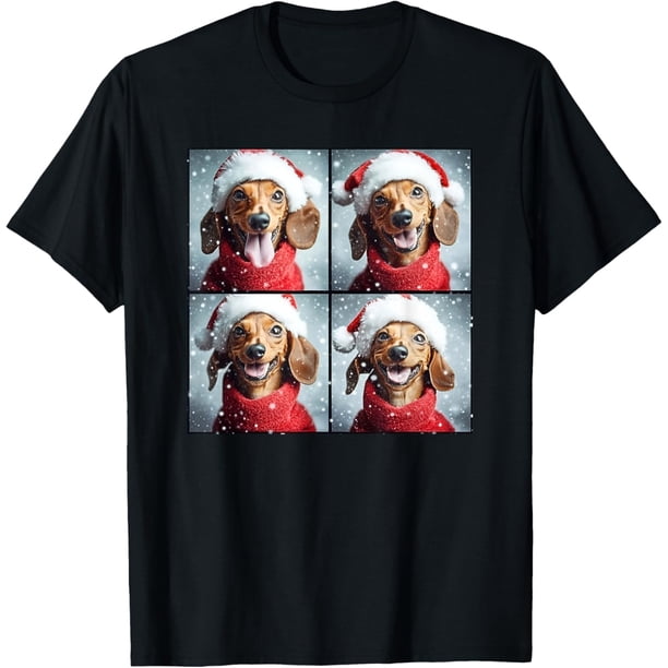 Dachshund - Camiseta de invierno con gorro de Papá Noel para perro y mamá