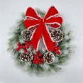 thumbnail image 2 of Rdhnmea Christmas Bow Wreath Artificial Hanging Spray White Garland for Front Door Wall In/Outdoors Ornament Party Xmas Supplies, 2 of 8