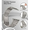 thumbnail image 4 of REQO Titanium Band Compatible with Apple Watch Band 49mm 46mm 45mm 44mm 42mm iWatch Ultra2 Ultra SE 2 SE Series 10 9 8 7 6 5 4 3 2 1,Titanium Replacement Watch Band with Folding Clasp, 4 of 8