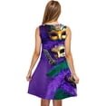 thumbnail image 4 of asdoklhq Sequined Dresses for Women Mardi Gras Carnival Women Casual Large Size Sleeveless Crew Neck Short Dress Purple M, 4 of 5