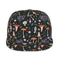 thumbnail image 2 of Daiia Mushrooms print Flat Bill Hats Flat Brim Trucker Cap Baseball Cap Adjustable Classic Low Profile Hat Unconstructed Plain Cap, 2 of 9