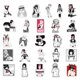 thumbnail image 3 of Paquete de pegatinas Waifuss Girl Anime, vinilo impermeable, 51 unidades, 3 of 3