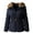 gj1133_navy, variant on Ma Croix Womens Fur Lined Coat with Belt Quilted Faux Fur Insulated Winter Jacket Parka Outerwear