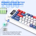 thumbnail image 4 of Wireless Gaming Keyboard 68 Keys with Multifunctional Display,Long Battery Life.2.4G/Bluetooth Keyboard for PC/Tablet/Phone with Mechanical Feel/Rainbow Backlit, 4 of 10