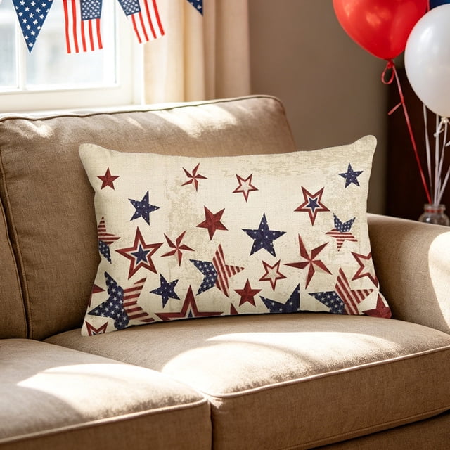 Pillow Case Independence Day Theme Pillowcase Commemorative Decorative Cushion Cover Sofa Or Lounges Chair Headrest Pillowcase Singles-face Printing