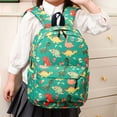 thumbnail image 2 of jiaxiM School Backpacks Solid Color Nylon Dinosaur Zipper Double Shoulder Lightweight School Bag for Ages 3rd 4th 5th 6th, Daycare, Primary School, Travel, Outings, 2 of 5