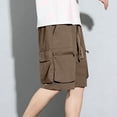 thumbnail image 2 of Khunlpohl Cargo Shorts for Men Big and Tall Loose Casual Elastic Waist Short Sweatpants with Pockets M-4XL, 2 of 7