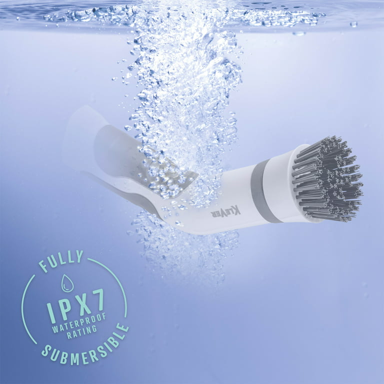 Klever Power Scrubber Brush - The Expert Kitchen & Bathroom Cleaner | Includes 8 Versatile Scrub Brushes | Cordless, Recharge