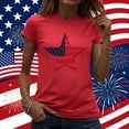 thumbnail image 2 of Zynoxe Independence Day T Shirts for Women Fashionable Round Neck Graphic Tees Patriotic Short Sleeve Going Out Summer Tops (#02 Red,2XL), 2 of 7