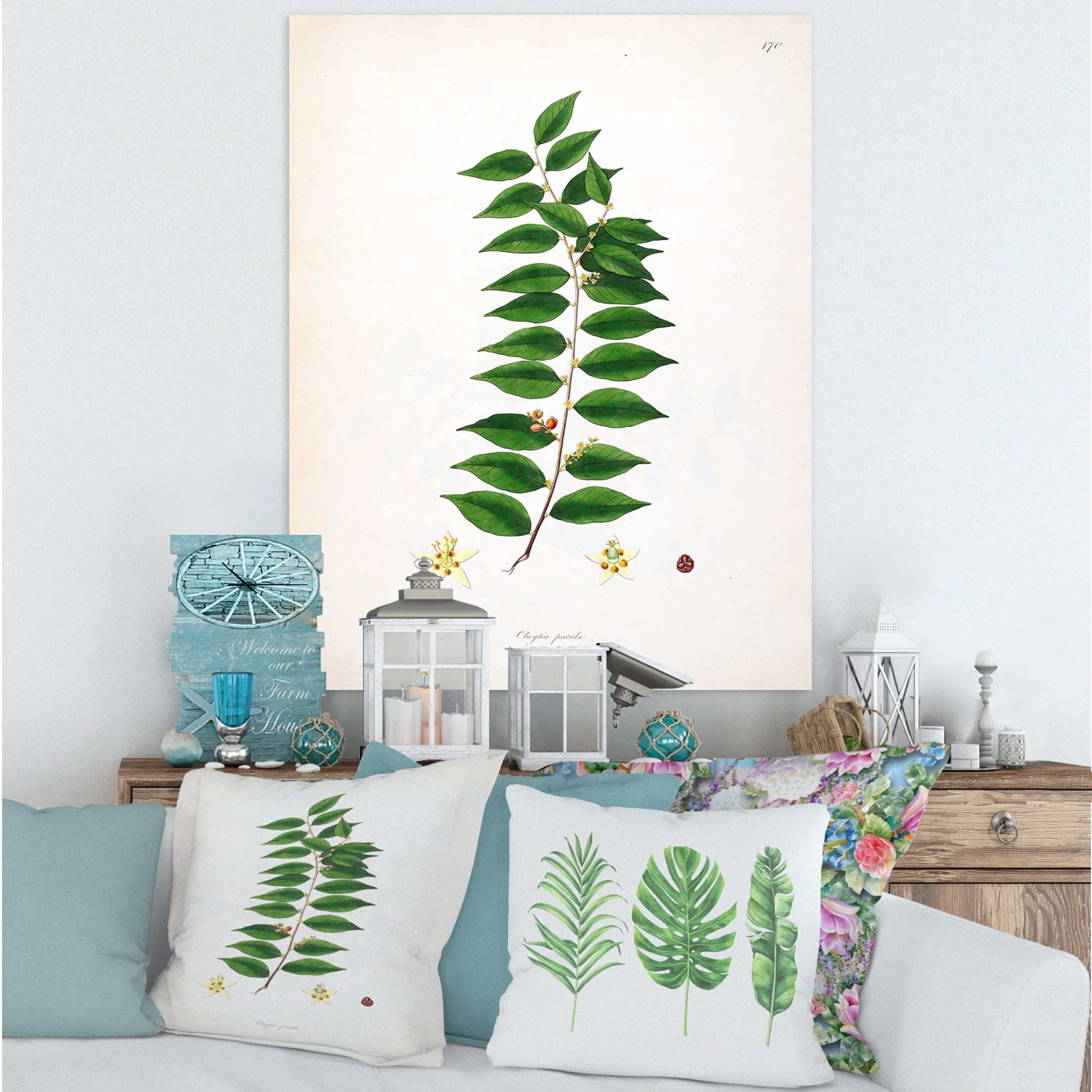Designart ' Ancient London Plants VI ' Farmhouse Canvas Wall Art Print