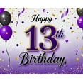thumbnail image 4 of Purple Themed 13th Birthday Background Banner with Balloons and Confetti Party Supplies for Birthday Party Photography Props and Decors, 4 of 7