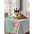 thumbnail image 6 of Happy Easter Table Cloth, Waterproof Tablecloth for Rectangle Tables, Colorful Spring Eggs Green Wooden Reusable Washable Fabric Table Cover for Restaurant Kitchen Dining Tables 60"x102", 6 of 9