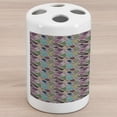 thumbnail image 1 of Hipster Ceramic Toothbrush Holder, Woman Clothing and Accessories Pattern in Sketchy Style Fashion and Glamor Theme, Decorative Versatile Countertop for Bathroom, 4.5" X 2.7", Multicolor, 1 of 4