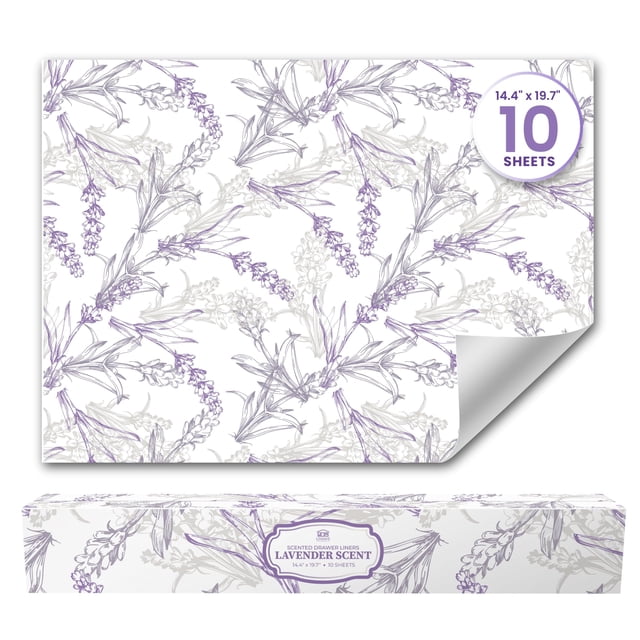 Forros para cajones Linda's Essentials con aroma a lavanda 50 x 37 cm, 10 unidades