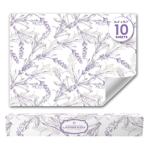 Forros para cajones Linda's Essentials con aroma a lavanda 50 x 37 cm, 10 unidades
