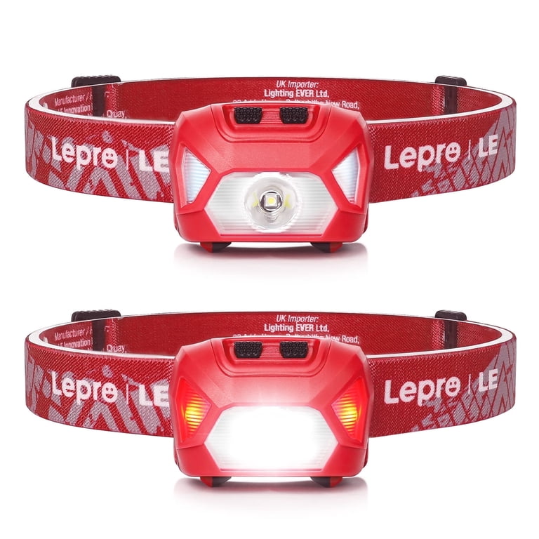 Lepro 2-Pack Headlamp, 1300 Lux LED, 6 Modes photo 1