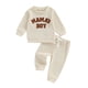 thumbnail image 1 of Conjunto de dos piezas para bebé niño: sudadera de manga larga con bordado de letras y pantalones con cintura elástica. Ideal para otoño., 1 of 9