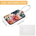thumbnail image 5 of Square PU Leather 2 Pack Travel Tag - Bag Tag - Suitcase Tag with Privacy Cover and Stainless Steel Ring - Suitable for Travel, Backpack, and Handbag Flower, 5 of 7