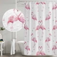 thumbnail image 4 of Pink Flamingo Shower Curtain Set - 48" x 72" Washable Bathtub Curtain with 12 Hooks, Summer Tropical Animals Waterproof Fabric Stall Shower Curtains for Bathroom/Bathtub Décor, 4 of 6