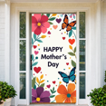 thumbnail image 7 of Floral Butterfly Happy Mothers Day Backdrop Decorations with Colorful Hearts and Flowers Banner Event Background Party Supplies Photography Props, 7 of 7