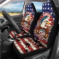 thumbnail image 2 of HUIACONG Car Interior Accessory Kit, with Car Armrest Cushion Key Ring Steering Wheel Cover, 14 Pcs Vintage American Flag Car Seat Cover Set, 2 of 7
