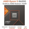 thumbnail image 2 of Procesador AMD RYZEN 5 8600G 4.3 GHz Six Core AM5 100-100001237BOX gris, 2 of 5