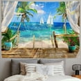 thumbnail image 2 of BCIIG  Ocean Beach Tapestry,Coconut Tree Tapestry Wall Hanging Palm Tree Tapestry Bohemian Tropical Paradise Sea Hawaii Landscape Tapestry Nature Scenery for Living Room,Home Decor…, 2 of 6