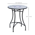 thumbnail image 3 of Outsunny Mosaic Round Patio Table with Ceramic Tabletop, Balcony Side Table, 3 of 10