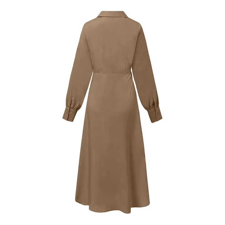 DailyTrove Women's Beige Wrap Midi Dress - Polyester Casual & Office Wear,  Elegant for Daily & Work Outings - Walmart.com