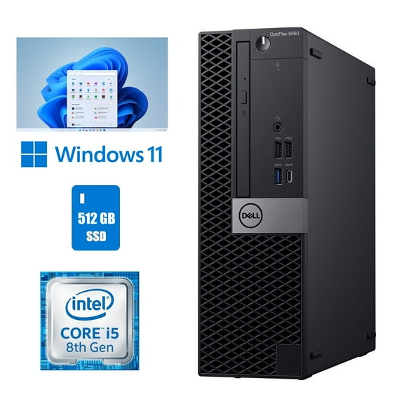 Restored Dell OptiPlex 5060 SFF Core i5 8500 8th Gen 16GB RAM 512SSD Wi-Fi Windows 11 Computer