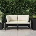 thumbnail image 2 of vidaXL 2-Seater Garden Sofa with Cushions Black Poly Rattan, 2 of 4