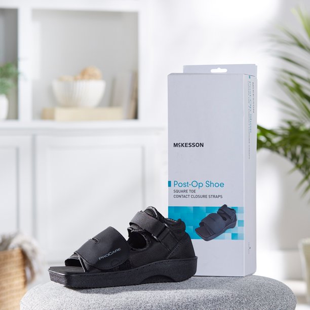 McKesson Small Post-Op Shoe, Walking Boot After Surgery, Black