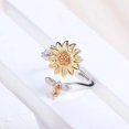 thumbnail image 5 of Anillo de girasol ajustable JM para mujer banda abierta, 5 of 5